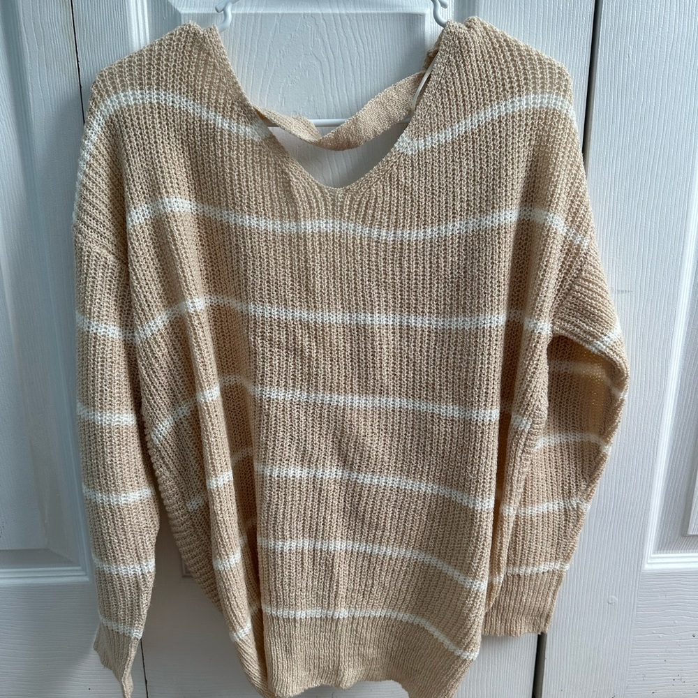 Altard State Sweater Lightweight Stripes Beige